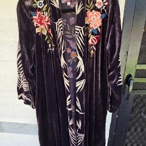 Velvet Purple Full Length Kimono